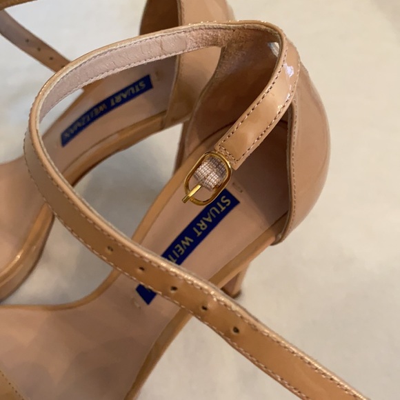 Stuart Weitzman | Patent Leather Ankle Strap Platform Heel Sandal ZW62912 (4.5) - Picture 11 of 16